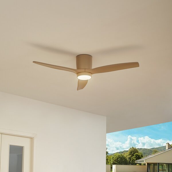 Sorin LED vanjski stropni ventilator bež boje - Lucande Lucande, Sorin, Bež, Dnevna soba, Metal, Moderan
