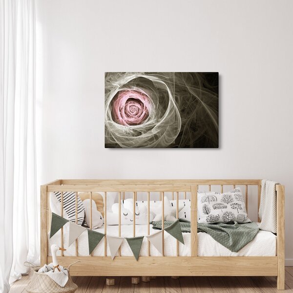 Slika - Apstraktna ruža svijetlo ružičasta (90x60 cm)