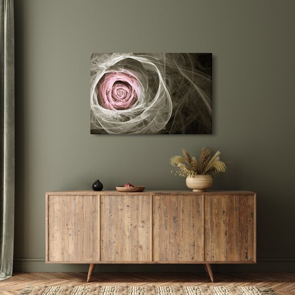 Slika - Apstraktna ruža svijetlo ružičasta (90x60 cm)