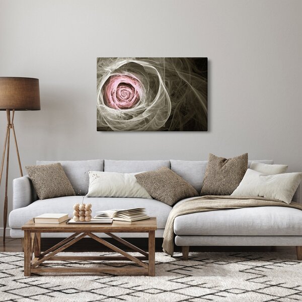 Slika - Apstraktna ruža svijetlo ružičasta (90x60 cm)