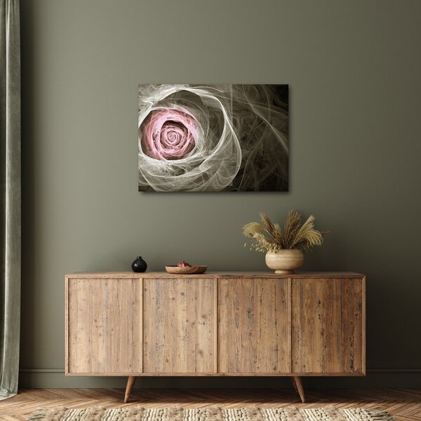 Slika - Apstraktna ruža svijetlo ružičasta (70x50 cm)
