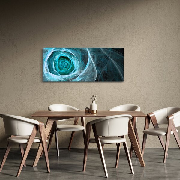 Slika - Apstraktna ružičasto plava s crnom pozadinom (120x50 cm)