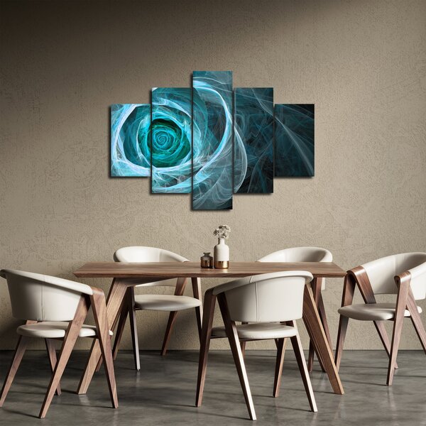 Slika - Apstraktna ružičasto plava s crnom pozadinom (150x105 cm)