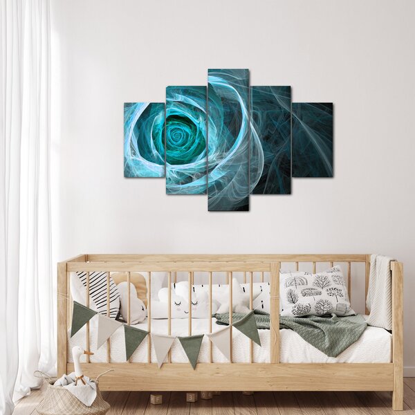Slika - Apstraktna ružičasto plava s crnom pozadinom (150x105 cm)