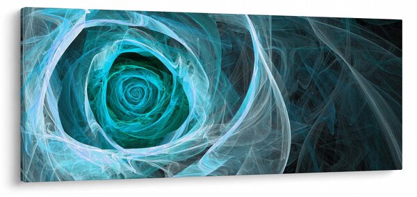 Slika - Apstraktna ružičasto plava s crnom pozadinom (120x50 cm)