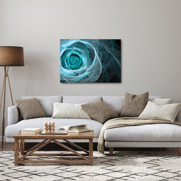 Slika - Apstraktna ružičasto plava s crnom pozadinom (70x50 cm)