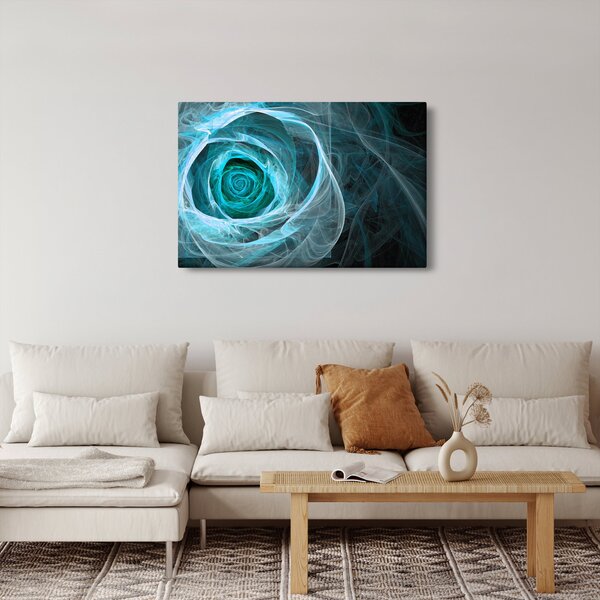 Slika - Apstraktna ružičasto plava s crnom pozadinom (90x60 cm)