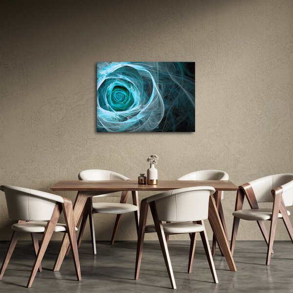 Slika - Apstraktna ružičasto plava s crnom pozadinom (70x50 cm)