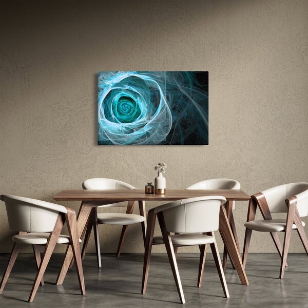 Slika - Apstraktna ružičasto plava s crnom pozadinom (90x60 cm)