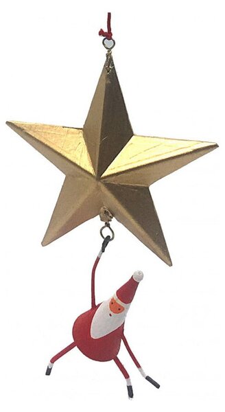 Viseći božićni ukras Santa Hanging in Star - G-Bork