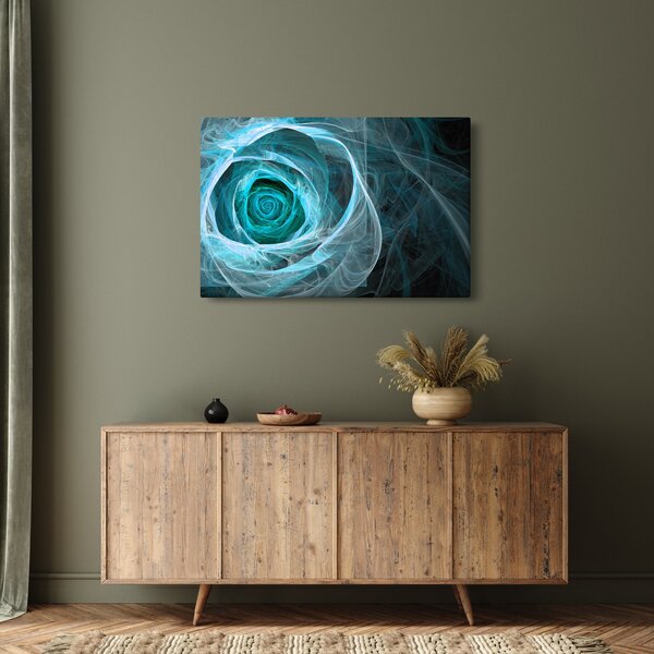 Slika - Apstraktna ružičasto plava s crnom pozadinom (90x60 cm)