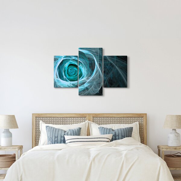 Slika - Apstraktna ružičasto plava s crnom pozadinom (90x60 cm)