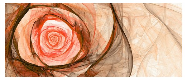 Slika - Apstraktna ružičasta s bijelom pozadinom (120x50 cm)