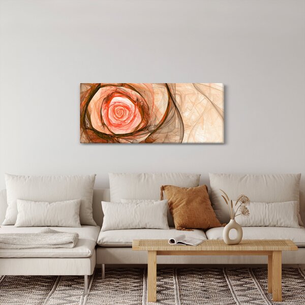 Slika - Apstraktna ružičasta s bijelom pozadinom (120x50 cm)