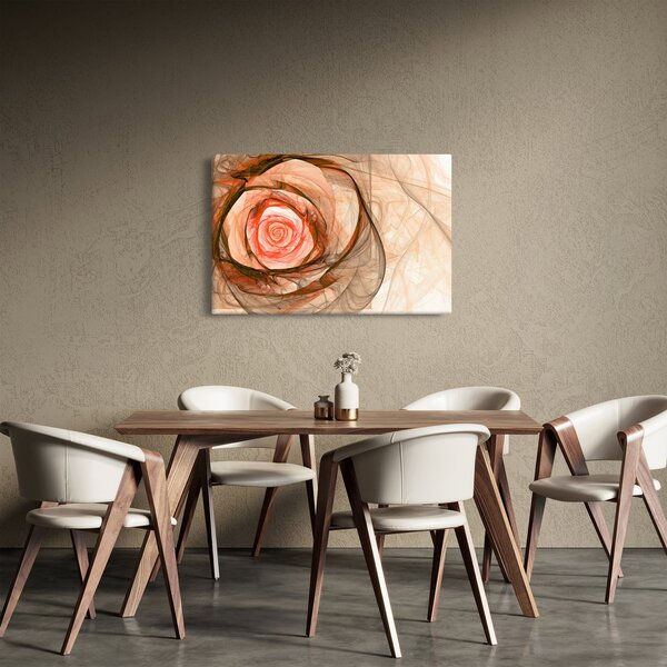 Slika - Apstraktna ružičasta s bijelom pozadinom (90x60 cm)