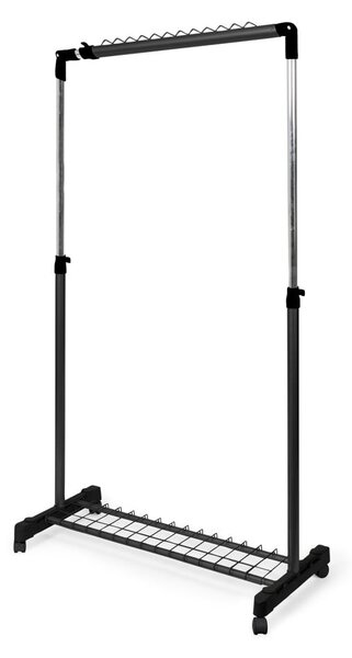 Crni metalni teleskopski/mobilni stalak za odjeću Under Stairs – Compactor