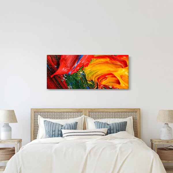 Slika - Modrenje apstrakcije kistom (120x50 cm)