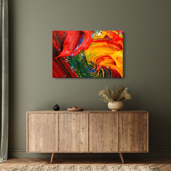 Slika - Modrenje apstrakcije kistom (90x60 cm)