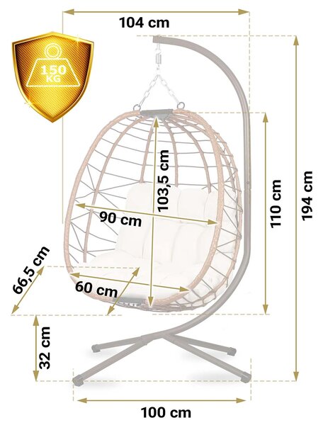 Viseća fotelja Cocoon - Premium Tihuana