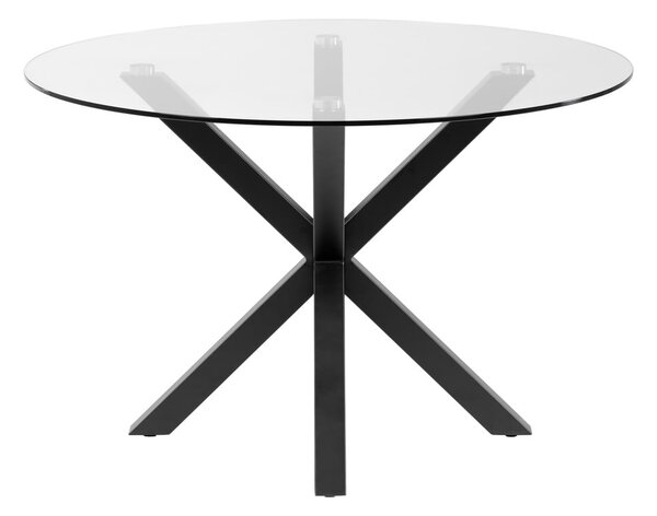 Okrugli blagovaonski stol sa staklenom pločom Kave Home, ø 119 cm