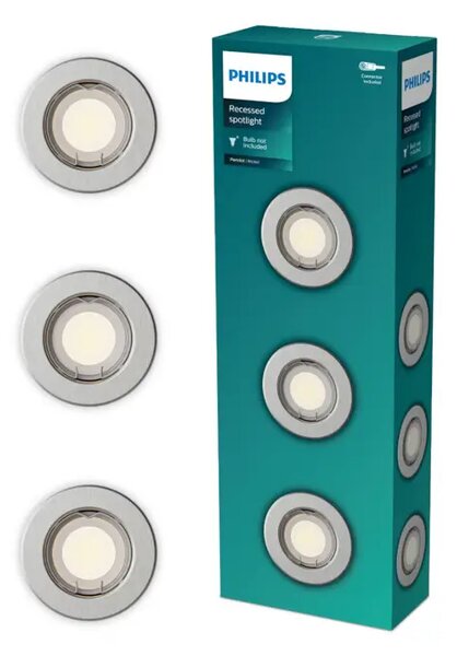 Peridot UGRADBENA SVJETILJKA OKRUGLA 7W GU10 NIKAL 3pk 8721103037114