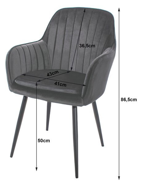 Stolica Lugo OUTLET - velvet graphite