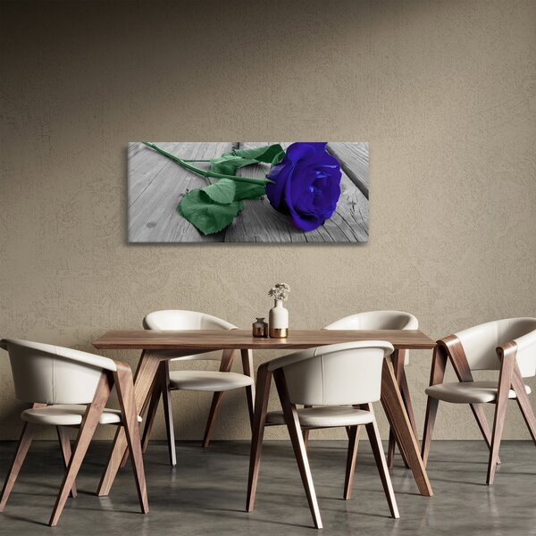 Slika - Plava ruža sa zelenom stabljikom (120x50 cm)