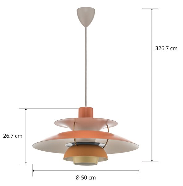 Viseće Svjetiljka Louis Poulsen, PH 5 500, prigušiv, Naranča, Dnevna soba, Metal, Dizajn