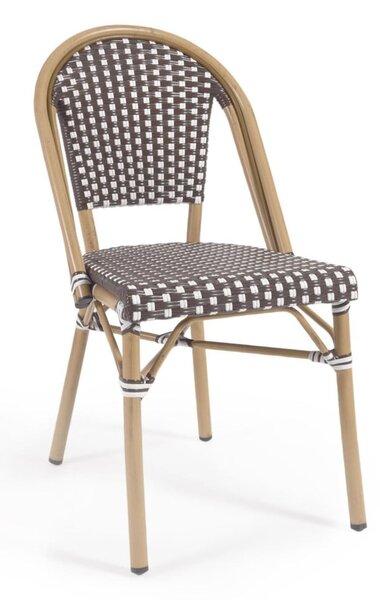 Bijelo-smeđa vrtna stolica Kave Home Marilyn