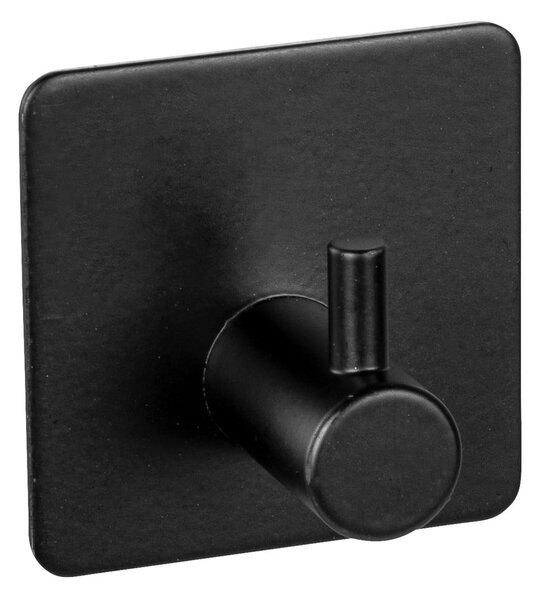 Crne samoljepljive kuke u setu od nehrđajućeg čelika 2 kom Black Outdoor Kitchen Ureo – Wenko
