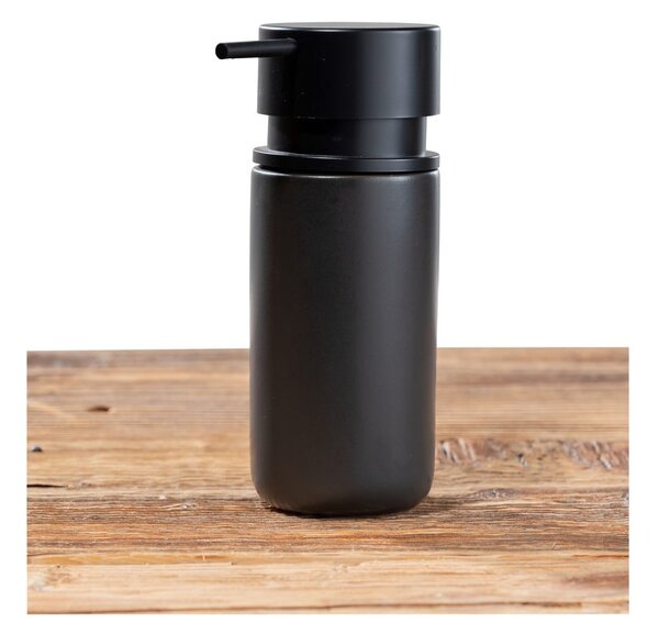 Crni keramički dozator za sapun Wenko Black Outdoor Kitchen Silo