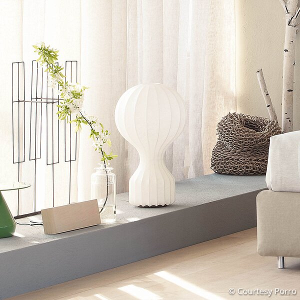 Stolne Lampa FLOS, Gatto, prigušiv, Bijela, Dnevna soba, Tkanina / tekstil, Dizajn