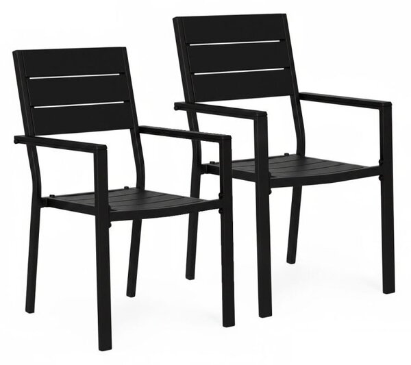 Set od 2 vrtne stolice nosivosti 150 kg Bijela