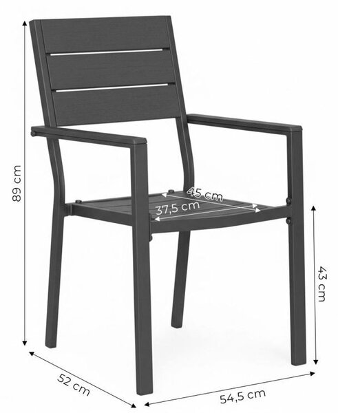 Set od 2 vrtne stolice nosivosti 150 kg Bijela