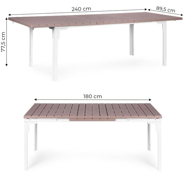 Veliki sklopivi vrtni stol 180-240 cm za 12 osoba