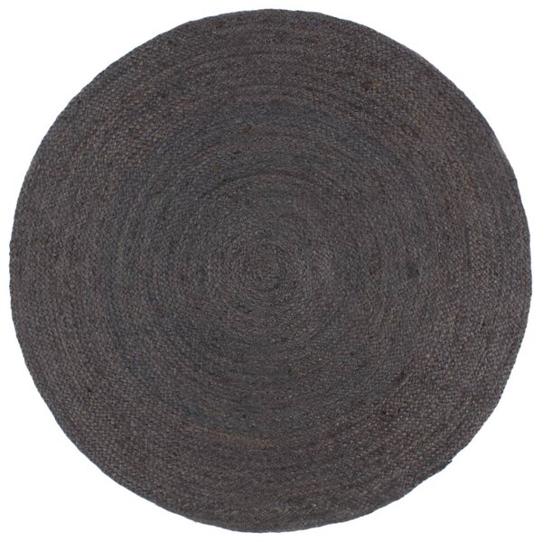 VidaXL Ručno rađeni tepih od jute okrugli 180 cm tamnosivi