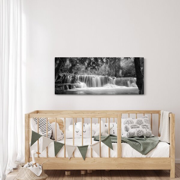 Slika - Crno bijeli vodopad (120x50 cm)