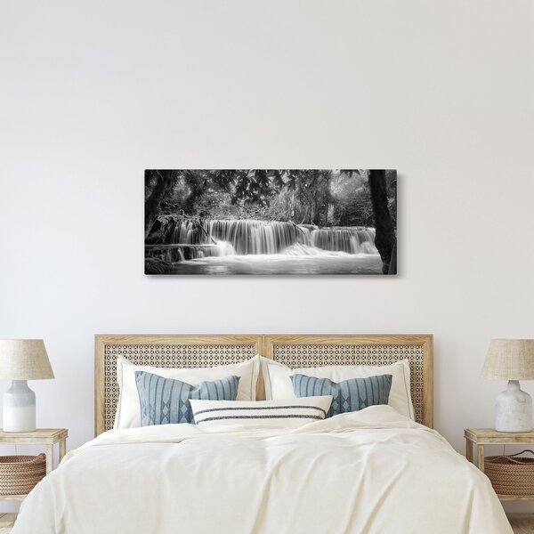 Slika - Crno bijeli vodopad (120x50 cm)