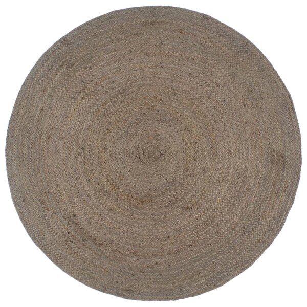 VidaXL Ručno rađeni tepih od jute okrugli 180 cm sivi