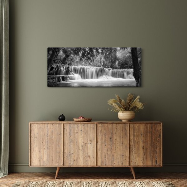 Slika - Crno bijeli vodopad (120x50 cm)