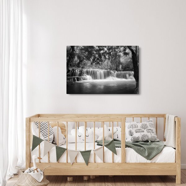 Slika - Crno bijeli vodopad (90x60 cm)