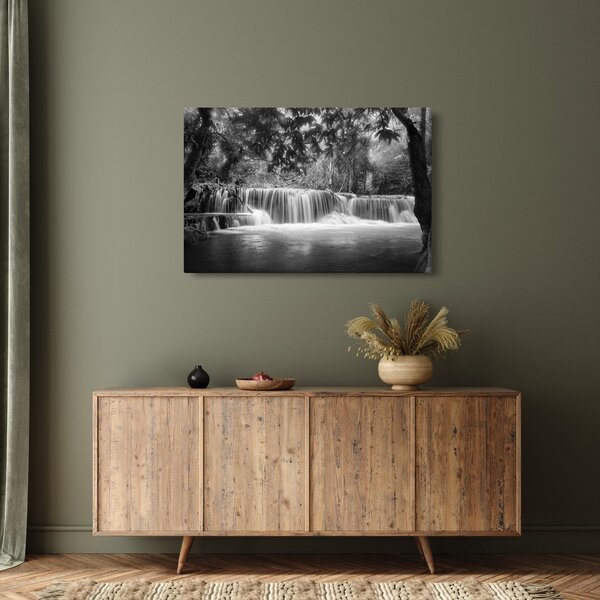 Slika - Crno bijeli vodopad (90x60 cm)