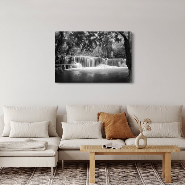 Slika - Crno bijeli vodopad (90x60 cm)
