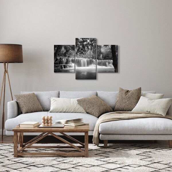 Slika - Crno bijeli vodopad (90x60 cm)