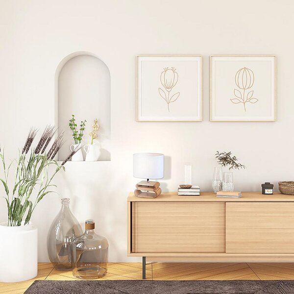 Stolne Lampa COREP, Oslo, Bijela, Dnevna soba, Tkanina / tekstil, Skandinavski