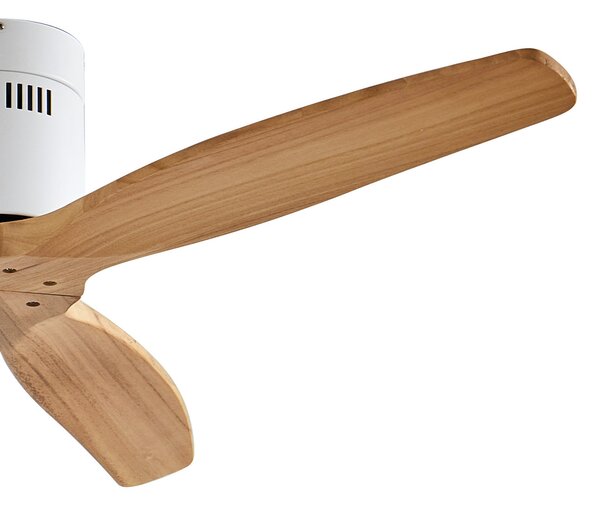 Stropni ventilator Vindur, bijeli, drveni, DC, tih - Lucande Lucande, Vindur, Drvo, Dnevna soba, Metal, Moderan