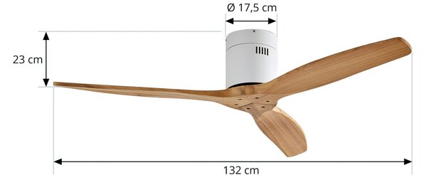 Stropni ventilator Vindur, bijeli, drveni, DC, tih - Lucande Lucande, Vindur, Drvo, Dnevna soba, Metal, Moderan