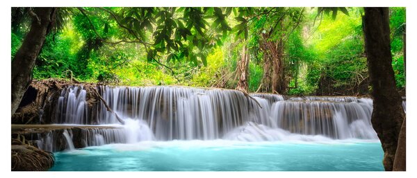 Slika - Vodopad, tirkizna (120x50 cm)