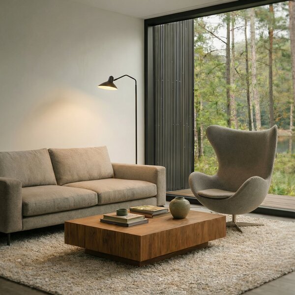 Podne Lampa Lindby, Adrik, Crno, Dnevna soba, Metal, Moderan