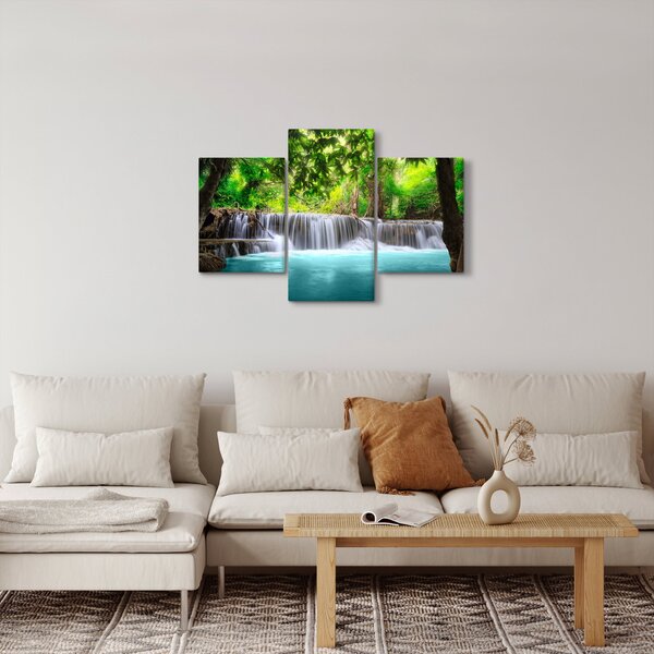 Slika - Vodopad, tirkizna (90x60 cm)
